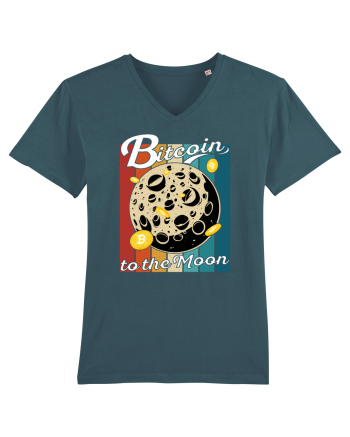 Bitcoin to the Moon Distressed | Retro Vintage Look Stargazer