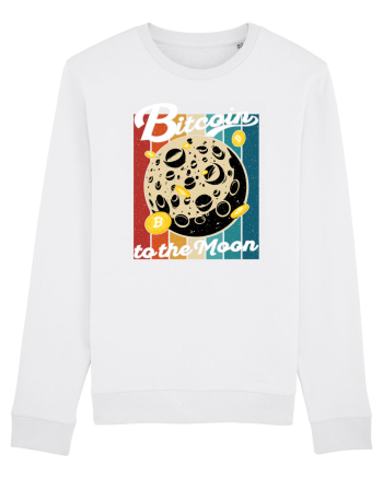 Bitcoin to the Moon Distressed | Retro Vintage Look White