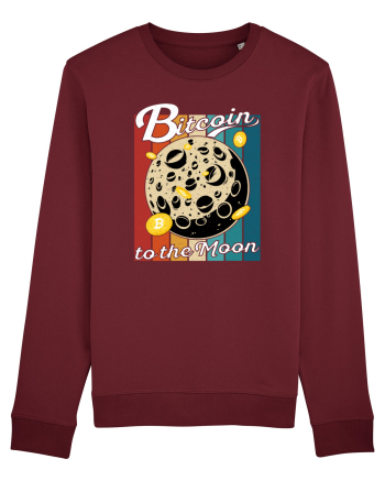 Bitcoin to the Moon Distressed | Retro Vintage Look Burgundy