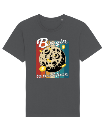 Bitcoin to the Moon Distressed | Retro Vintage Look Anthracite