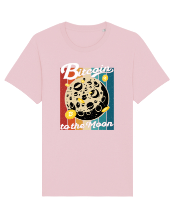 Bitcoin to the Moon Distressed | Retro Vintage Look Cotton Pink