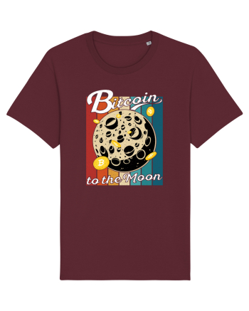 Bitcoin to the Moon Distressed | Retro Vintage Look Burgundy