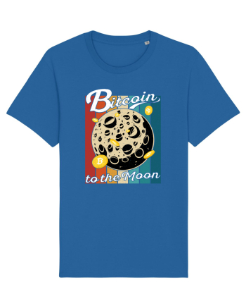 Bitcoin to the Moon Distressed | Retro Vintage Look Royal Blue