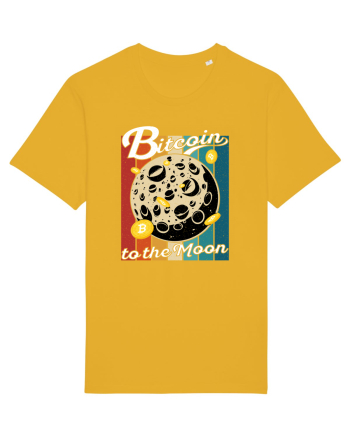 Bitcoin to the Moon Distressed | Retro Vintage Look Spectra Yellow