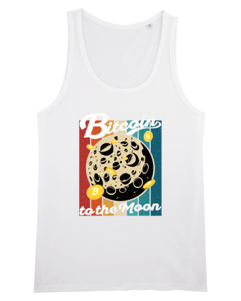 Bitcoin to the Moon Distressed | Retro Vintage Look White