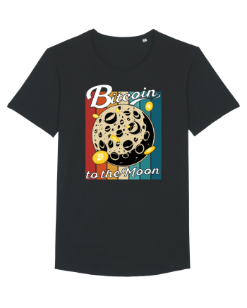 Bitcoin to the Moon Distressed | Retro Vintage Look Black