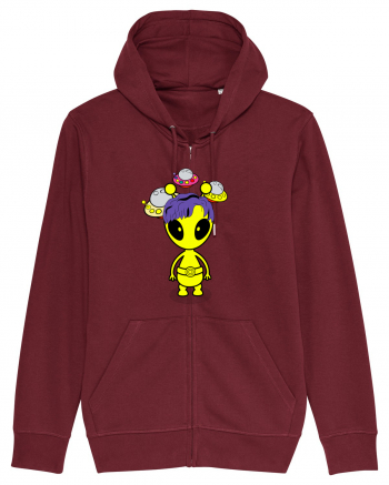 Kawaii Alien Burgundy