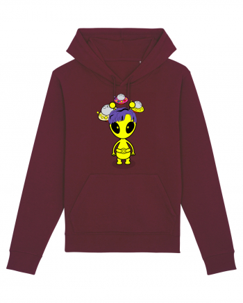 Kawaii Alien Burgundy