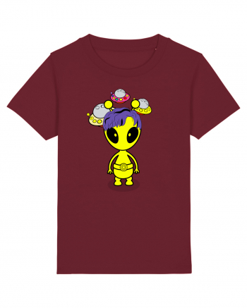 Kawaii Alien Burgundy