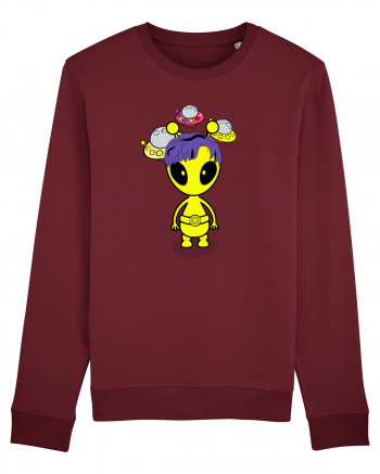 Kawaii Alien Burgundy