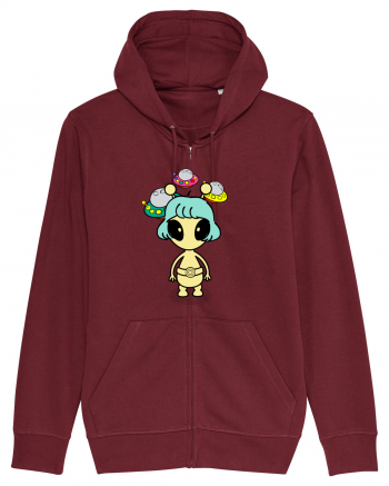 Kawaii Alien Burgundy