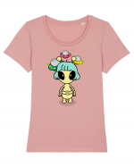 Kawaii Alien Tricou mânecă scurtă guler larg fitted Damă Expresser