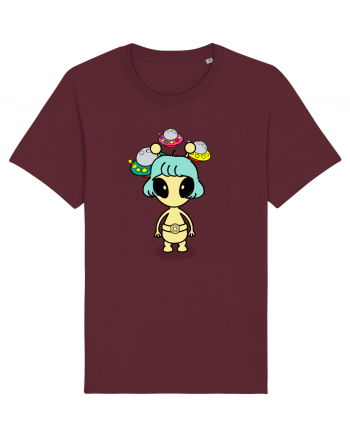 Kawaii Alien Burgundy