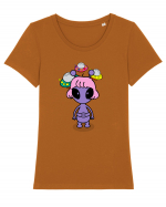 Kawaii Alien Tricou mânecă scurtă guler larg fitted Damă Expresser