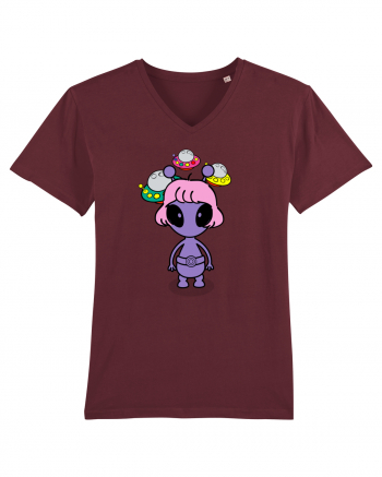 Kawaii Alien Burgundy