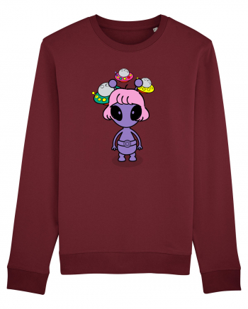 Kawaii Alien Burgundy