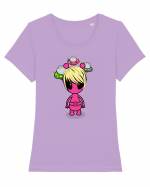 Kawaii Alien Tricou mânecă scurtă guler larg fitted Damă Expresser