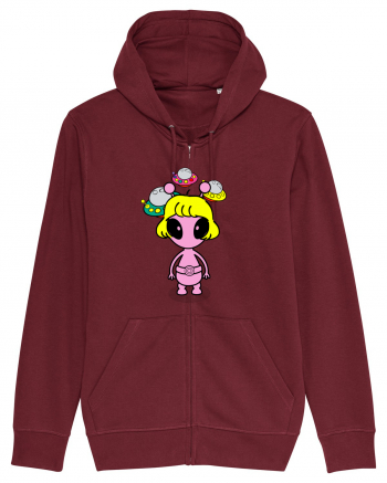 Kawaii Alien Burgundy