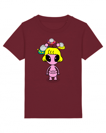 Kawaii Alien Burgundy