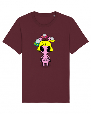 Kawaii Alien Burgundy