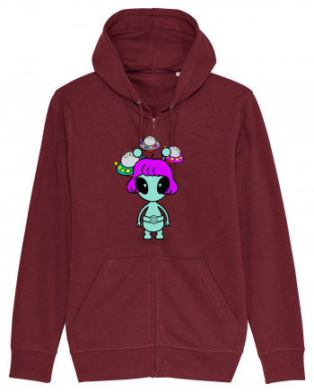 Kawaii Alien Burgundy