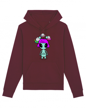 Kawaii Alien Burgundy