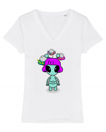 Kawaii Alien Tricou mânecă scurtă guler V Damă Evoker