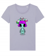 Kawaii Alien Tricou mânecă scurtă guler larg fitted Damă Expresser