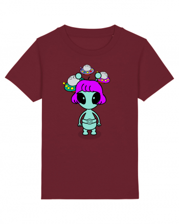 Kawaii Alien Burgundy