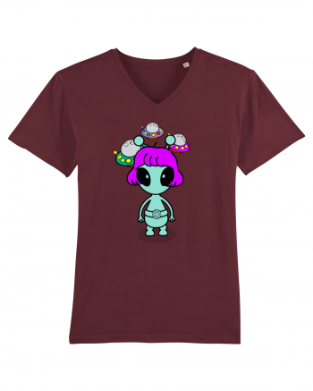 Kawaii Alien Burgundy