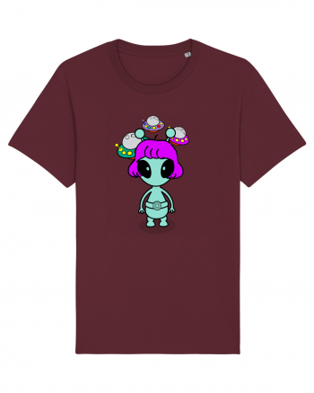 Kawaii Alien Burgundy