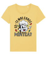 Ce-ți mai coace mintea? Tricou mânecă scurtă guler larg fitted Damă Expresser