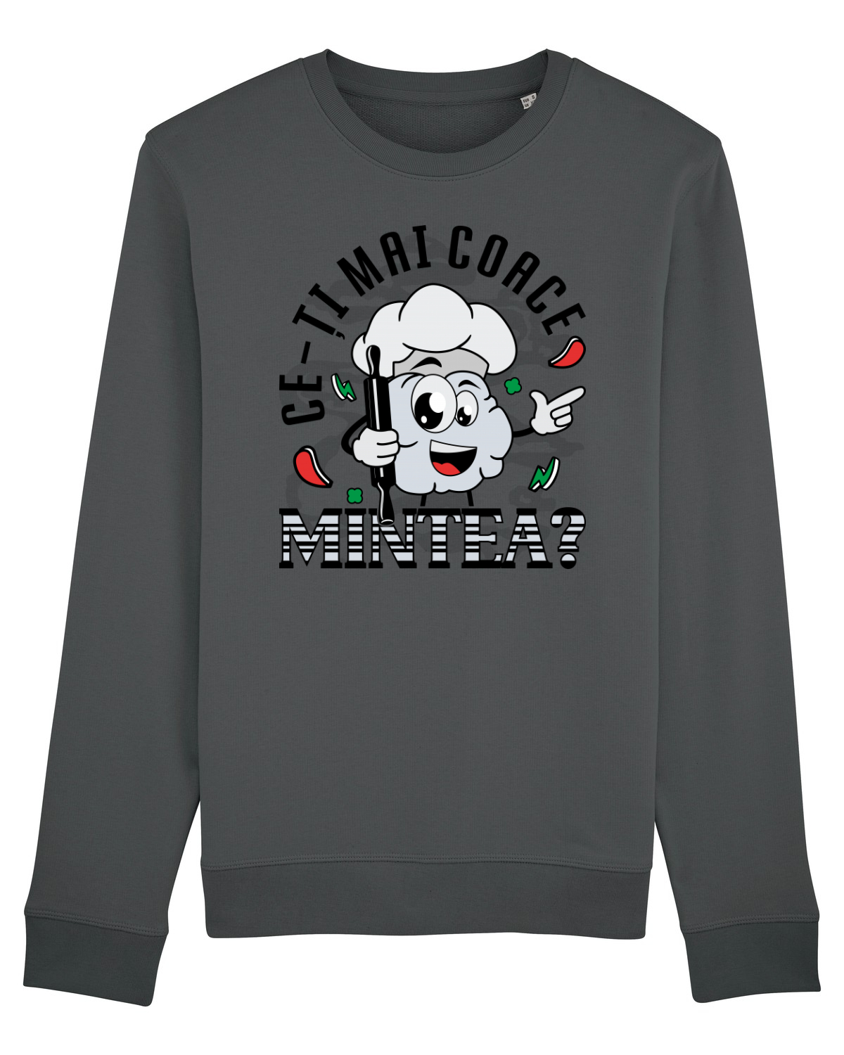 Bluză mânecă lungă Unisex Rise Anthracite