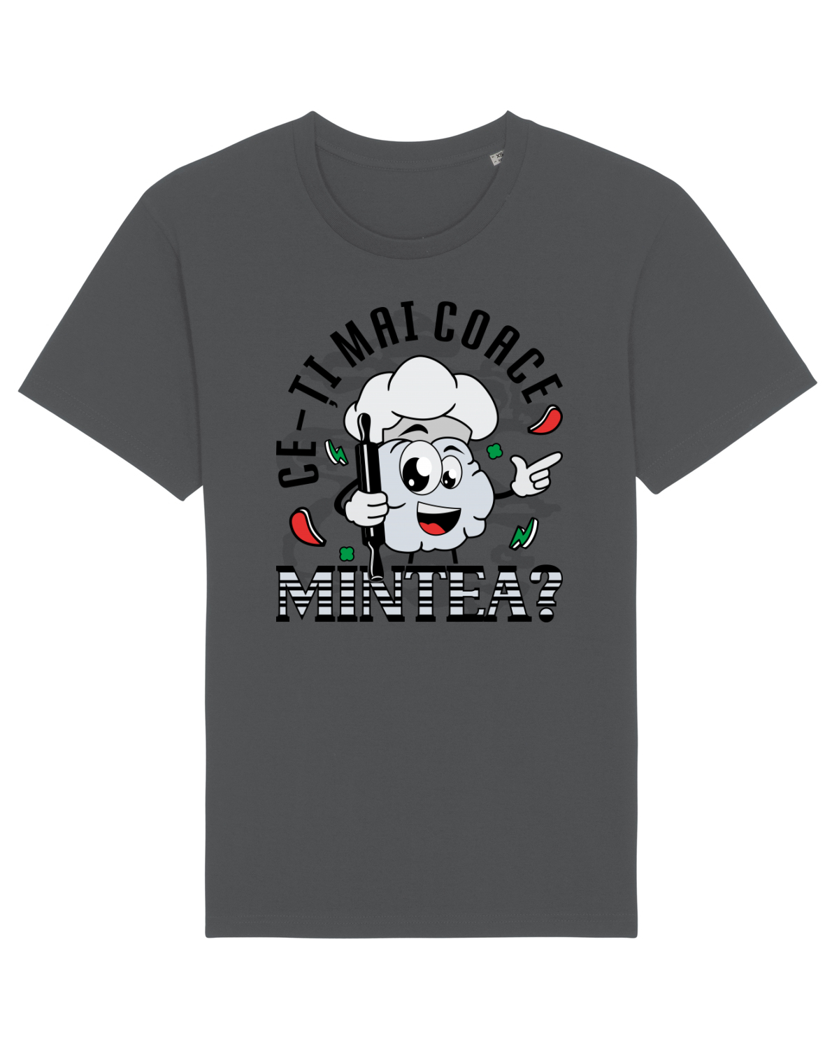 Tricou mânecă scurtă Unisex Rocker Anthracite