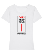 Keep Your Distance Tricou mânecă scurtă guler larg fitted Damă Expresser