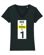 Me Plus You Equal 1 Tricou mânecă scurtă guler V Damă Evoker