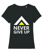 Never Give Up Tricou mânecă scurtă guler larg fitted Damă Expresser