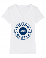 Young And Creative Tricou mânecă scurtă guler V Damă Evoker