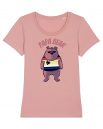 Papa Bear  Tricou mânecă scurtă guler larg fitted Damă Expresser