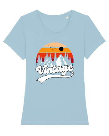 Vintage Mountain Sky Blue