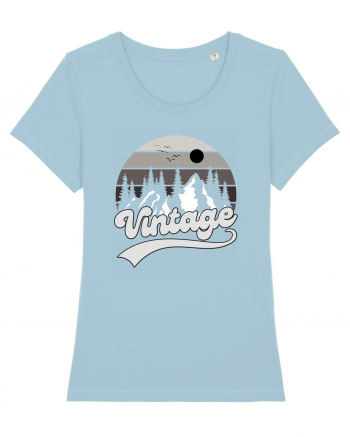 Vintage Mountain Sky Blue