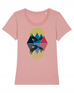 Abstract Mountains Tricou mânecă scurtă guler larg fitted Damă Expresser