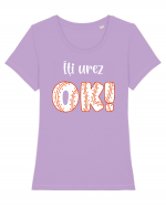 Îți urez OK! Tricou mânecă scurtă guler larg fitted Damă Expresser