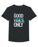 Good Vibes Only Tricou mânecă scurtă guler larg Bărbat Skater