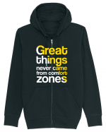 Great things never came from comfort zones Hanorac cu fermoar Unisex Connector