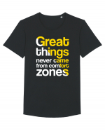 Great things never came from comfort zones Tricou mânecă scurtă guler larg Bărbat Skater