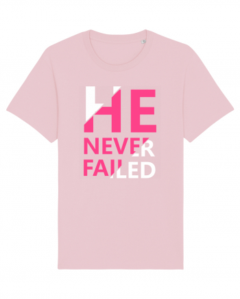 He Never Failed Cotton Pink