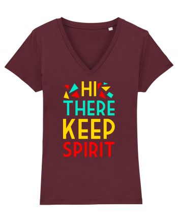 Hi There Keep Spirit Burgundy