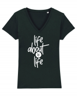 Life About Is Life Tricou mânecă scurtă guler V Damă Evoker