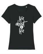 Life About Is Life Tricou mânecă scurtă guler larg fitted Damă Expresser